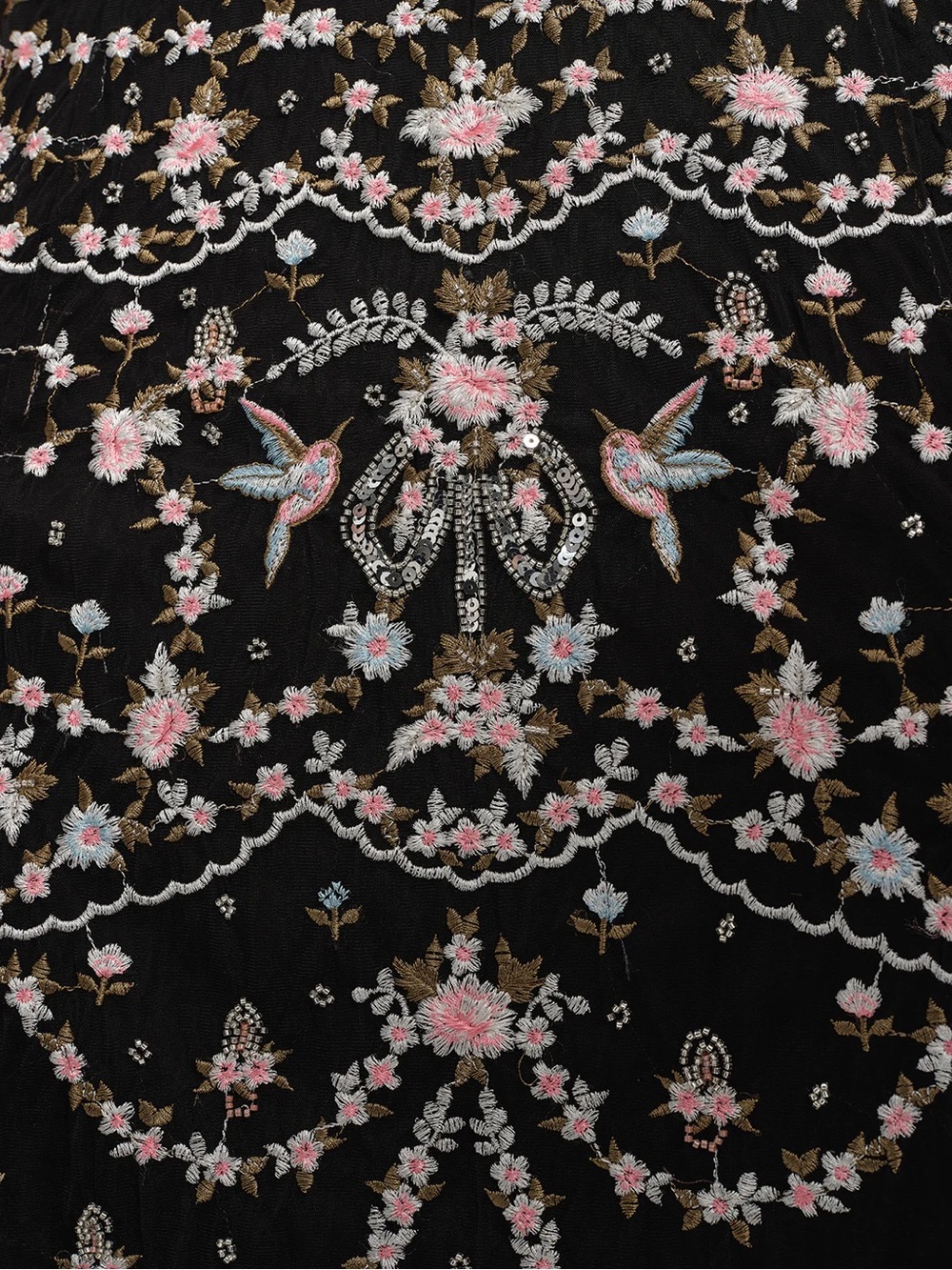 Rich Radi Q’S Black Floral Embroidered Lace Midi Dress - Picture 8 of 16